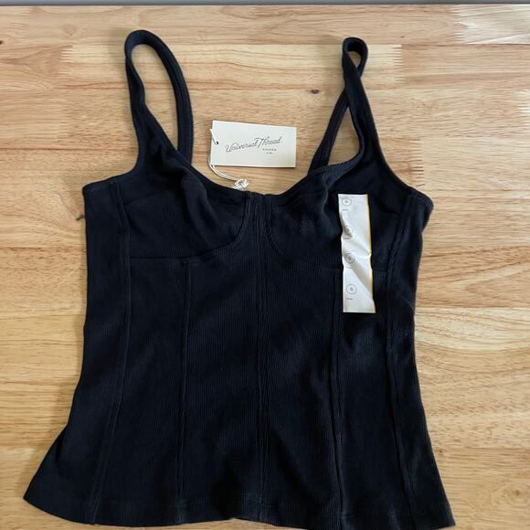 Universal Thread Women's Black Ribbed Corset Tank - Size XL - NWT - Picture 8 of 8